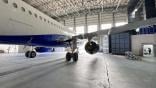 Aircraft in hangar