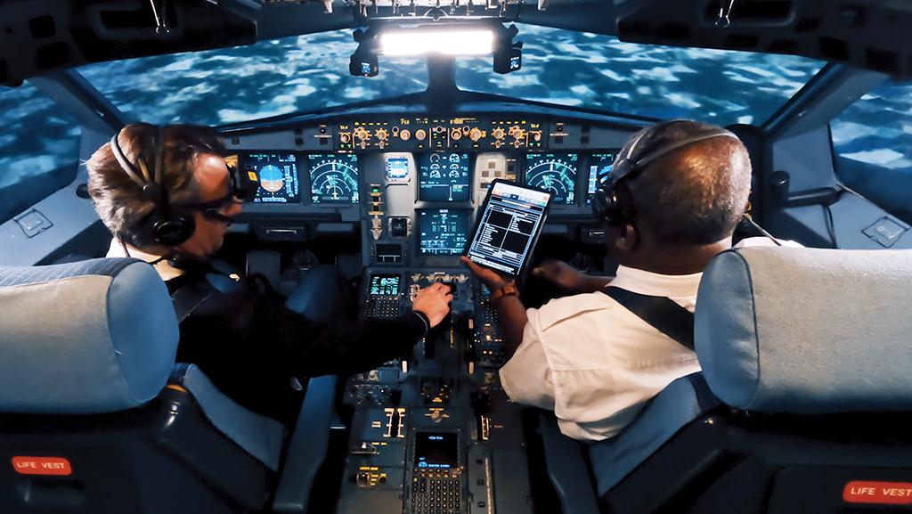 Two pilots in cockpit