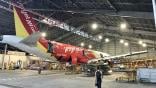 Vietjet aircraft in VAECO hangar